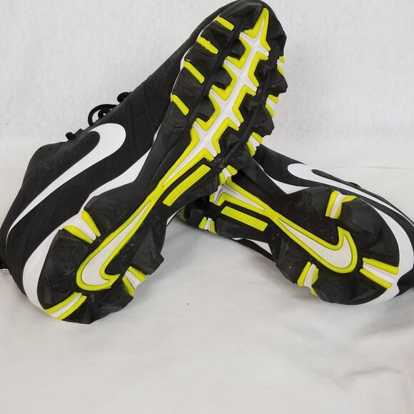 NIKE Alpha Menace Shark Football Cleats Shoes Black Size 10.5 ~ 4393 - Picture 7 of 9